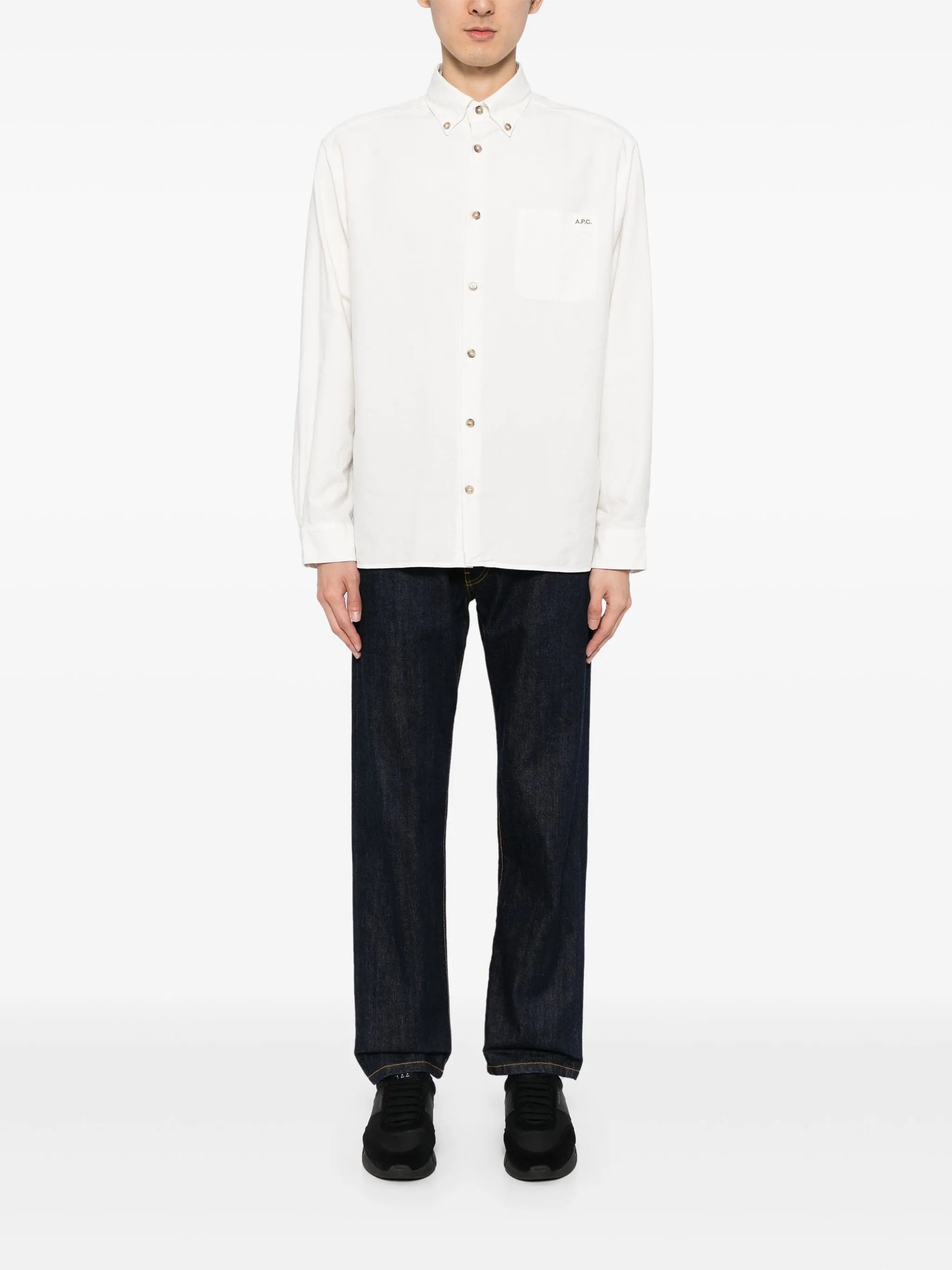 A.p.c. Logo-embroidered Organic Cotton Shirt - 2