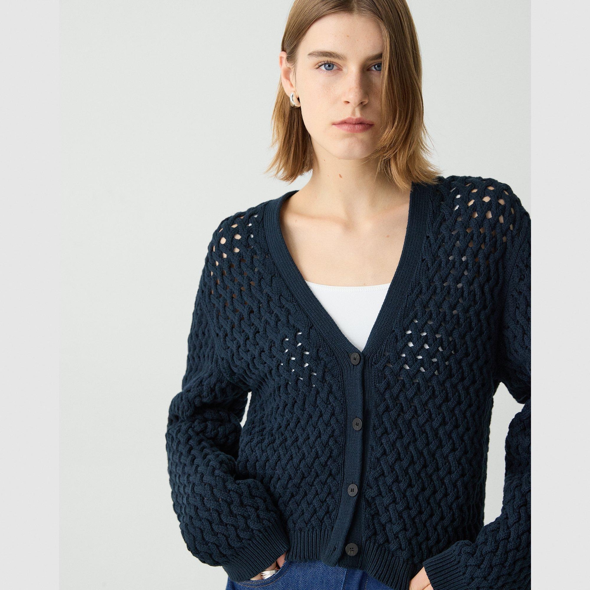 Cable-Knit Cardigan in Rounded Cotton - 5