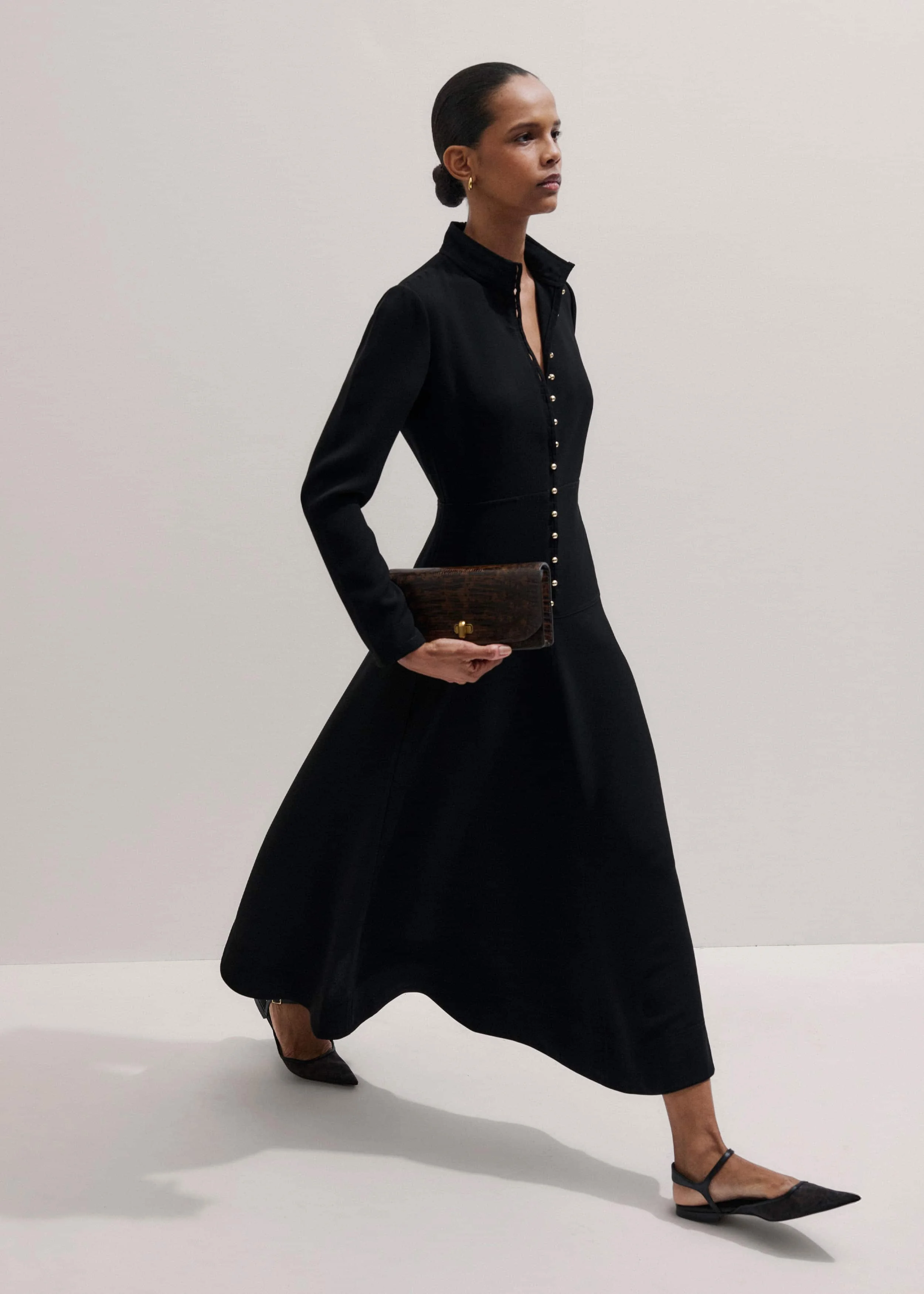 Button A-Line Dress - 1