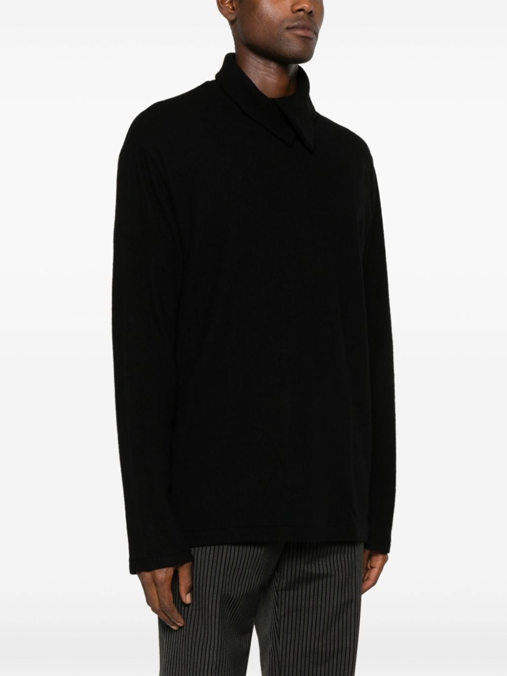 folded-collar sweater - 3