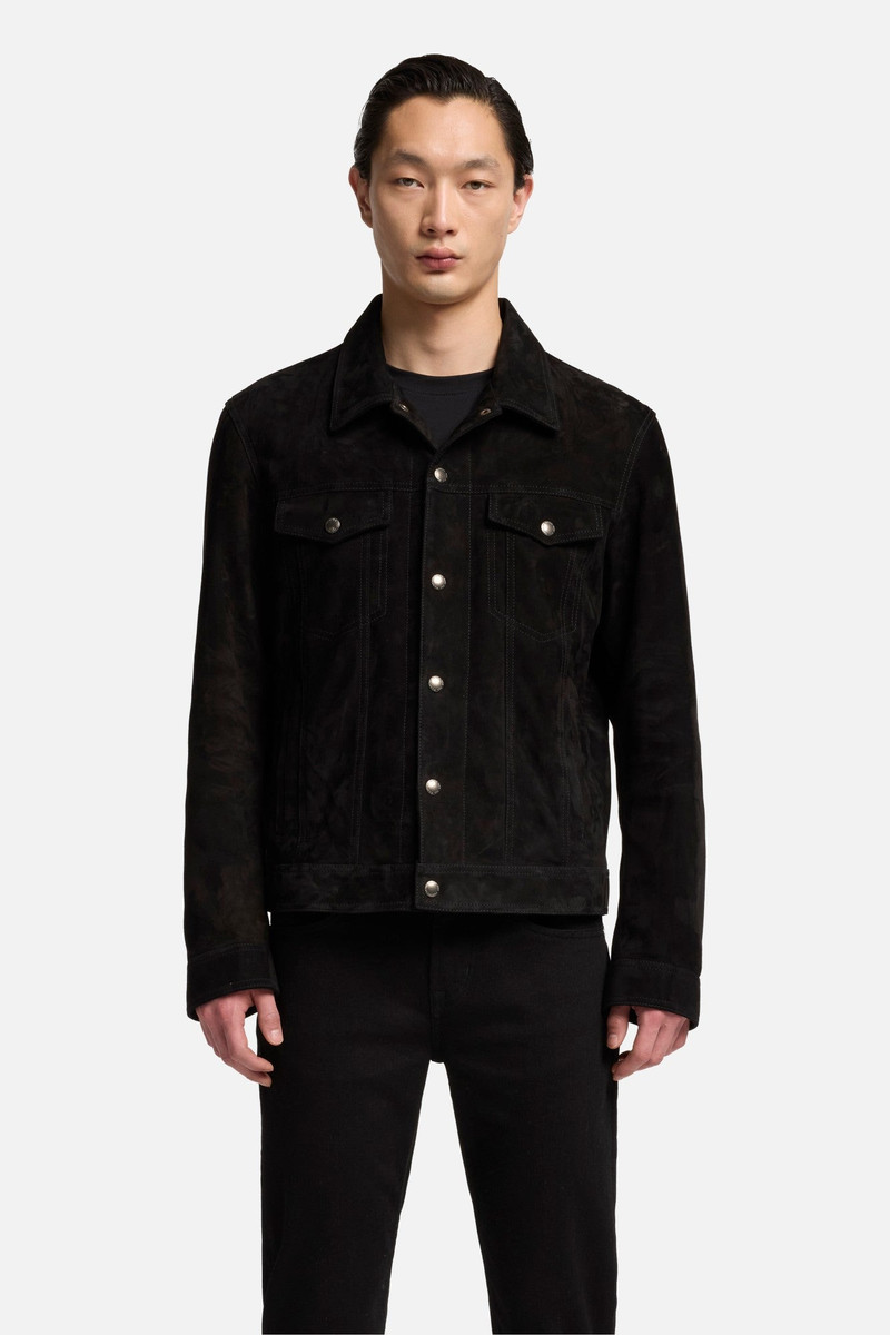 Suede Trucker Jacket In Black 3