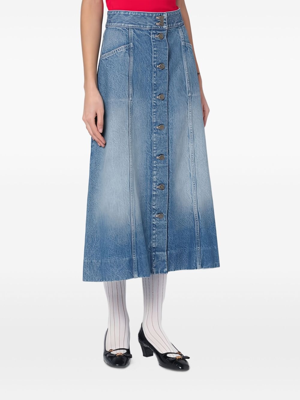 cotton midi skirt - 3