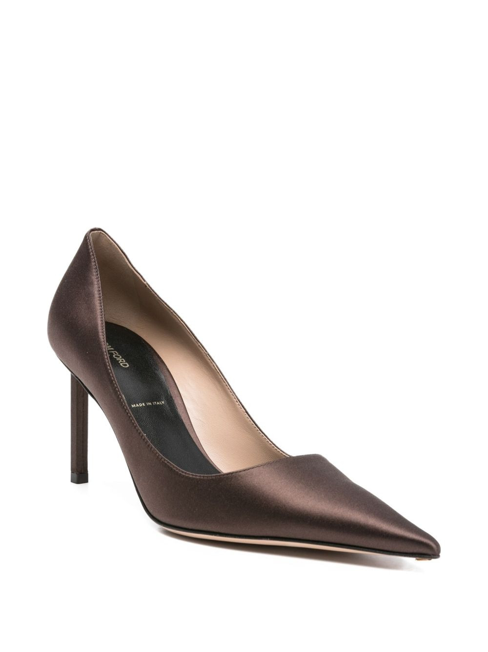80mm pointed-toe satin pumps - 2