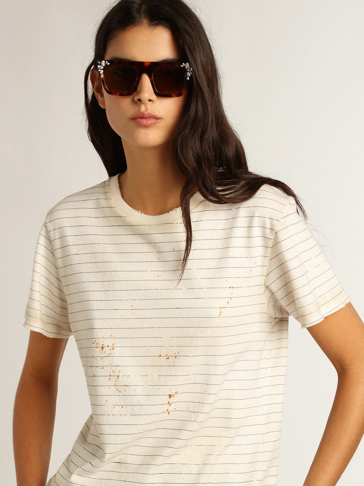 White T-shirt with vintage notebook effect - 2