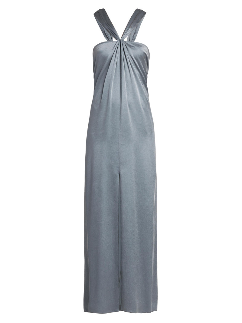 Silk Halterneck Column Gown 1