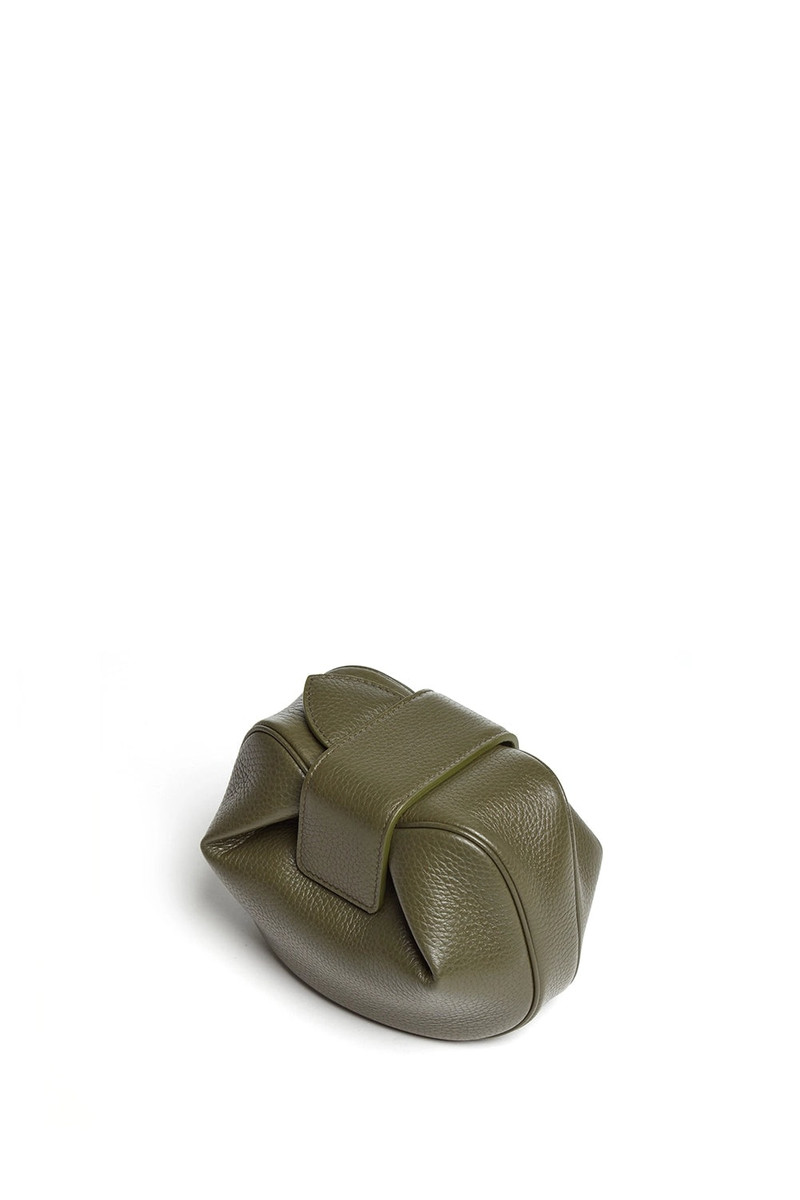 Soft Demi Clutch in Olive Textured Leather 3