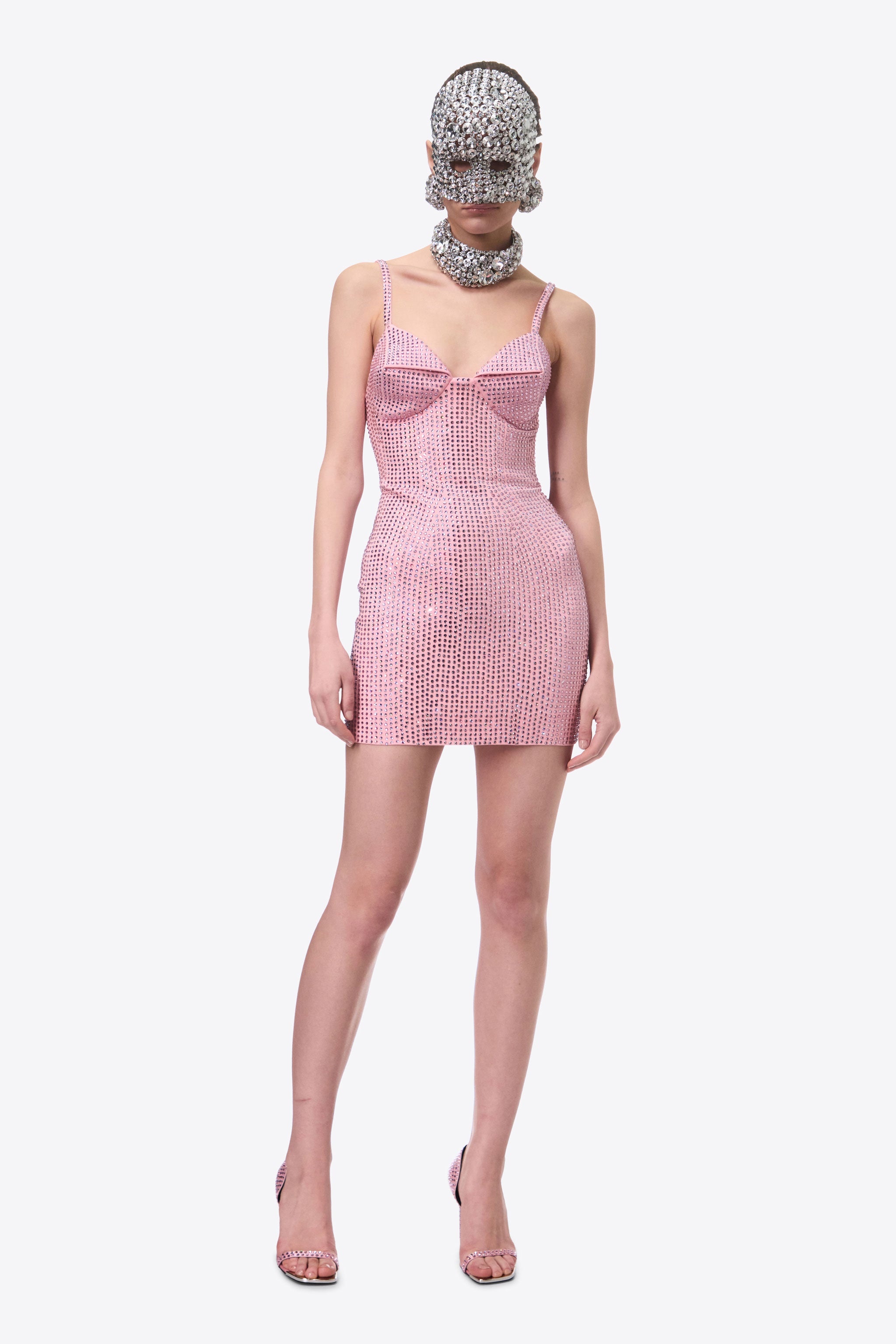 CRYSTAL EMBELLISHED MINI DRESS - 3