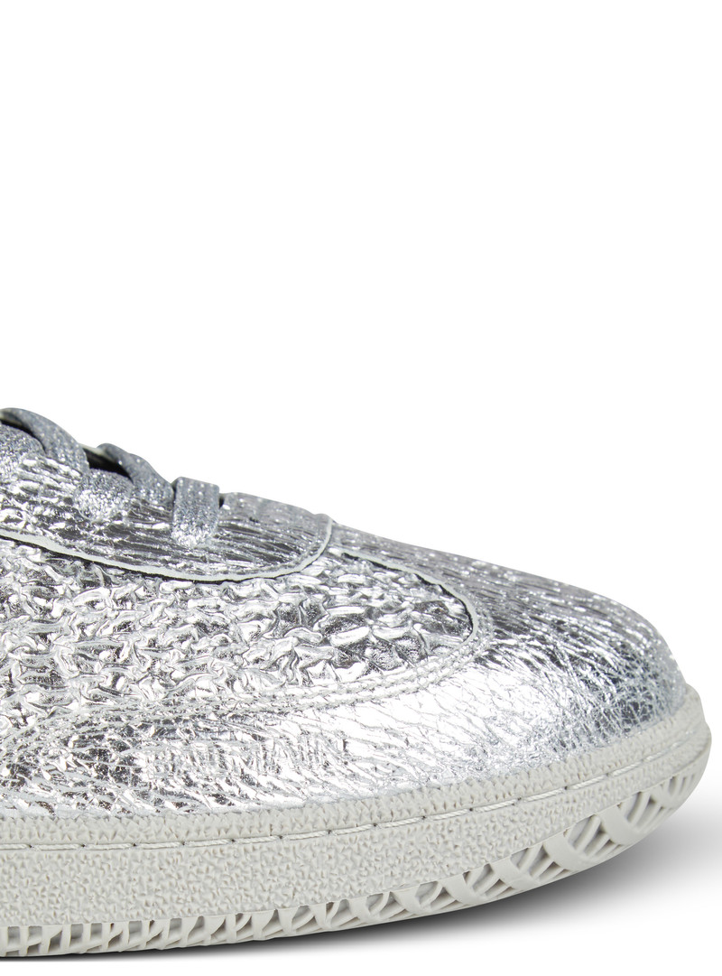 Balmain Swan silver leather trainers 6
