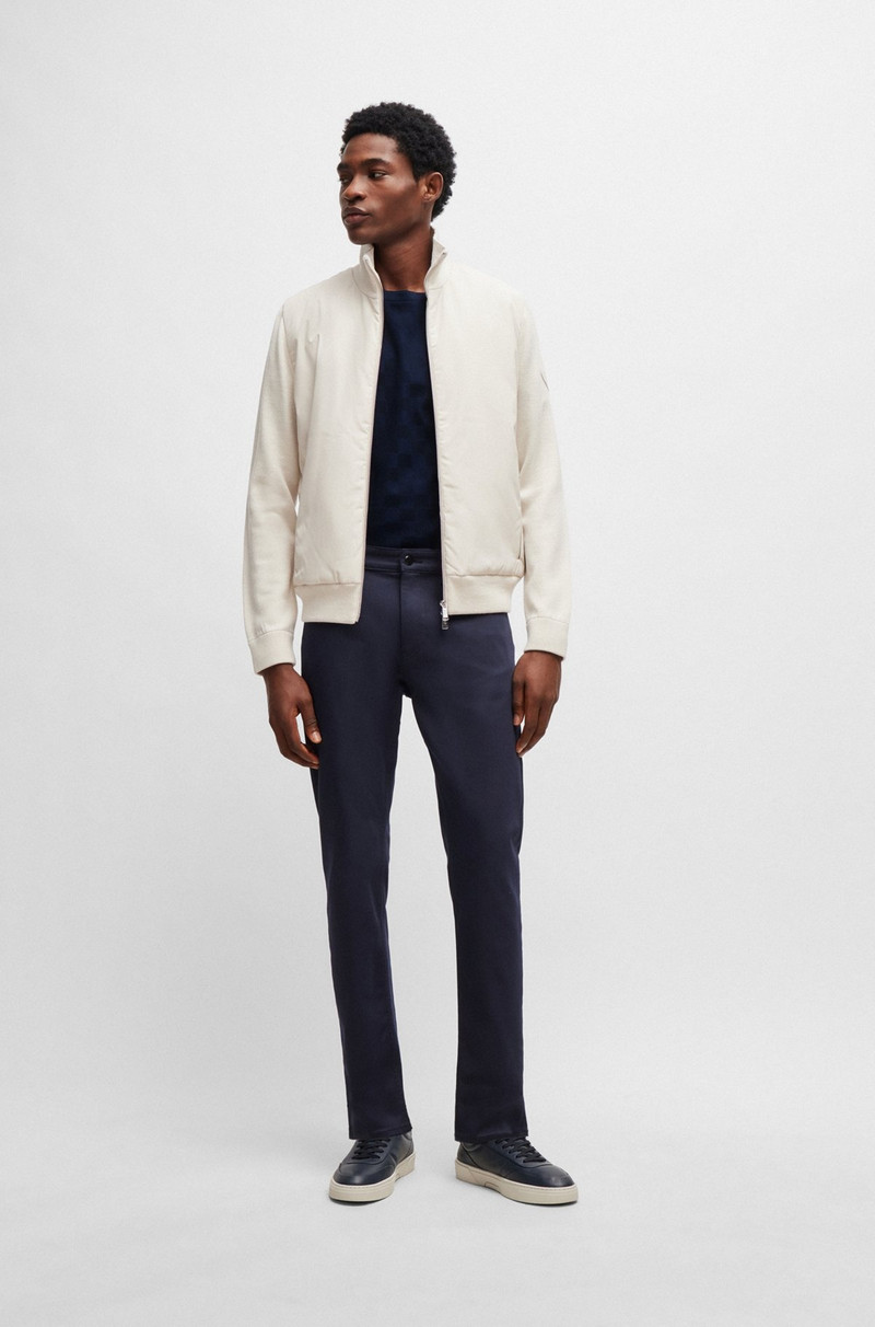 BOSS PORSCHE X BOSS MERCERIZED-COTTON T-SHIRT WITH CHECK JACQUARD outlook