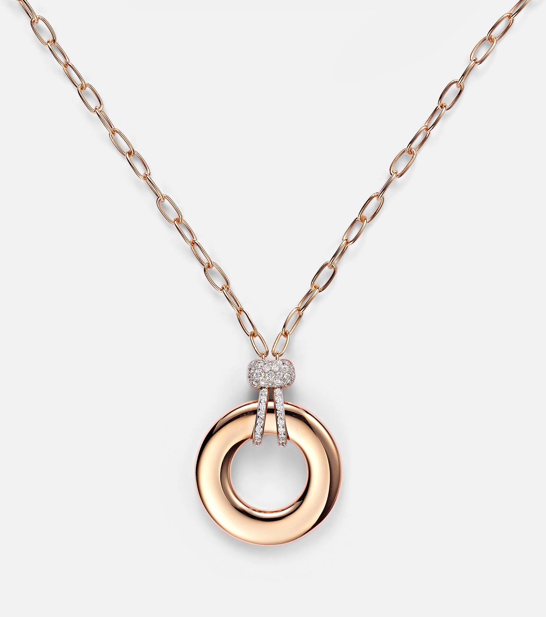 Iconica 18kt rose gold pendant necklace with diamonds - 4