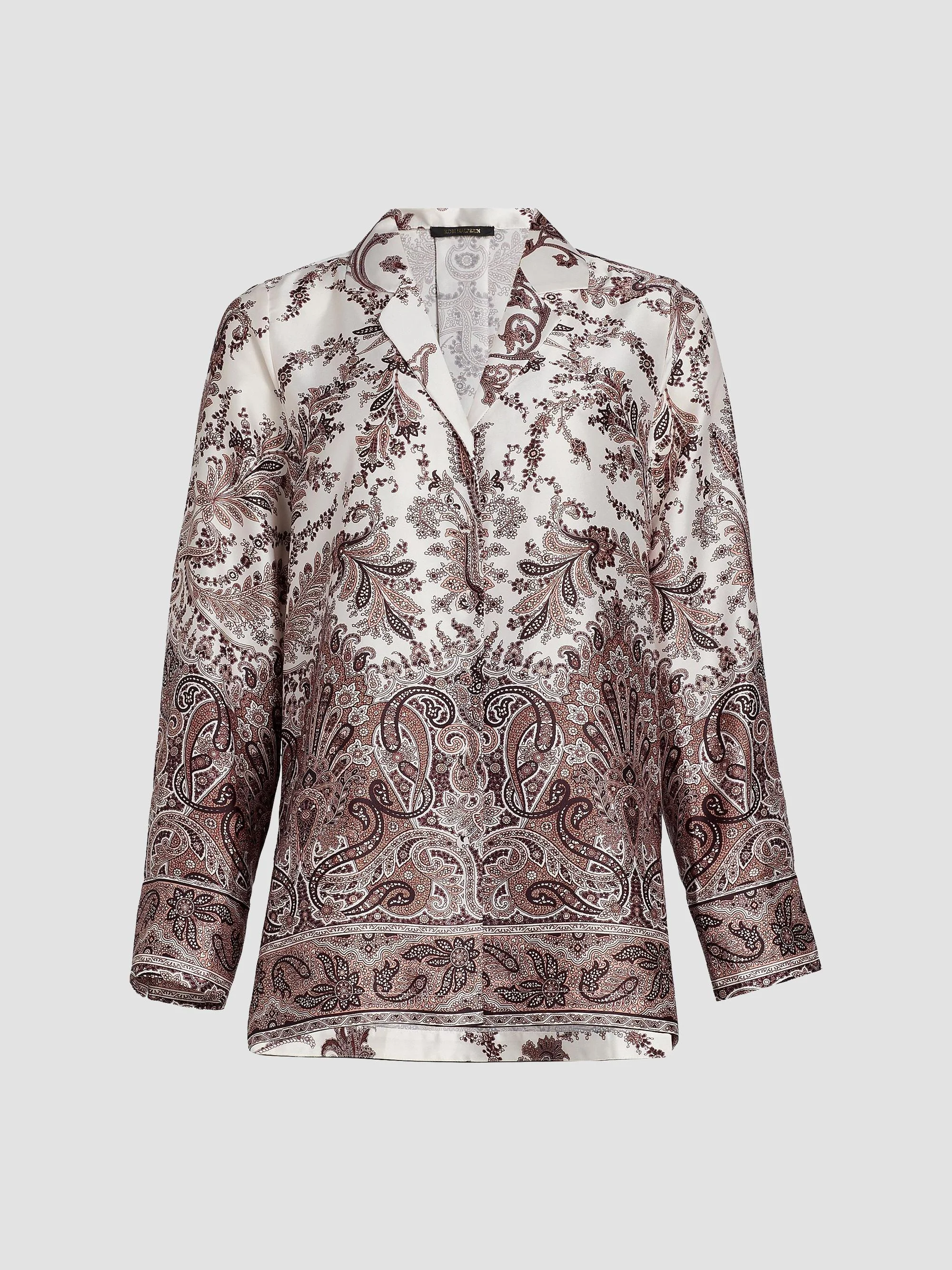 Women's Naomi Printed Twill Blouse - Natural Multi - 1