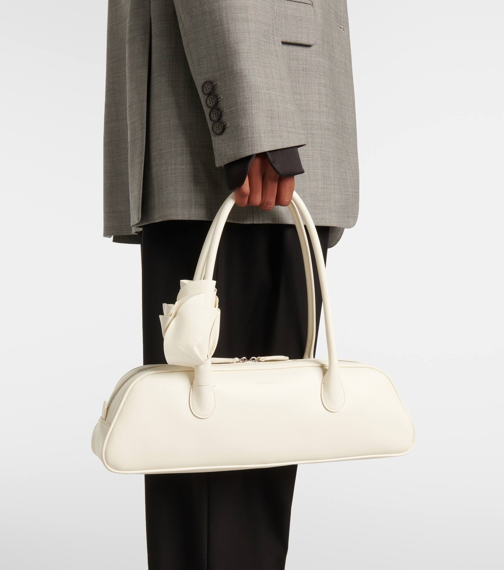 Brigitte floral-appliqué leather shoulder bag - 2