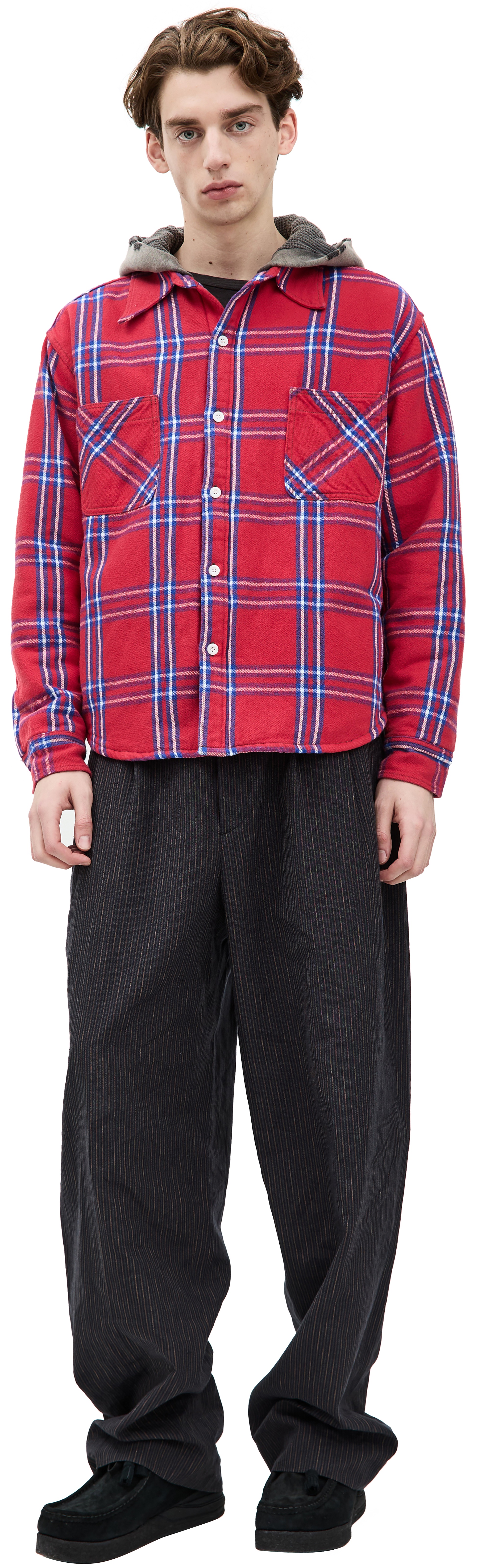 HOODED PLAID SHIRT - 3