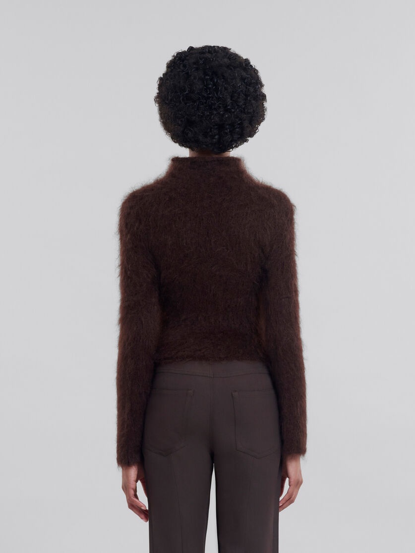 BRUSHED BROWN MOHAIR TURTLENECK - 3