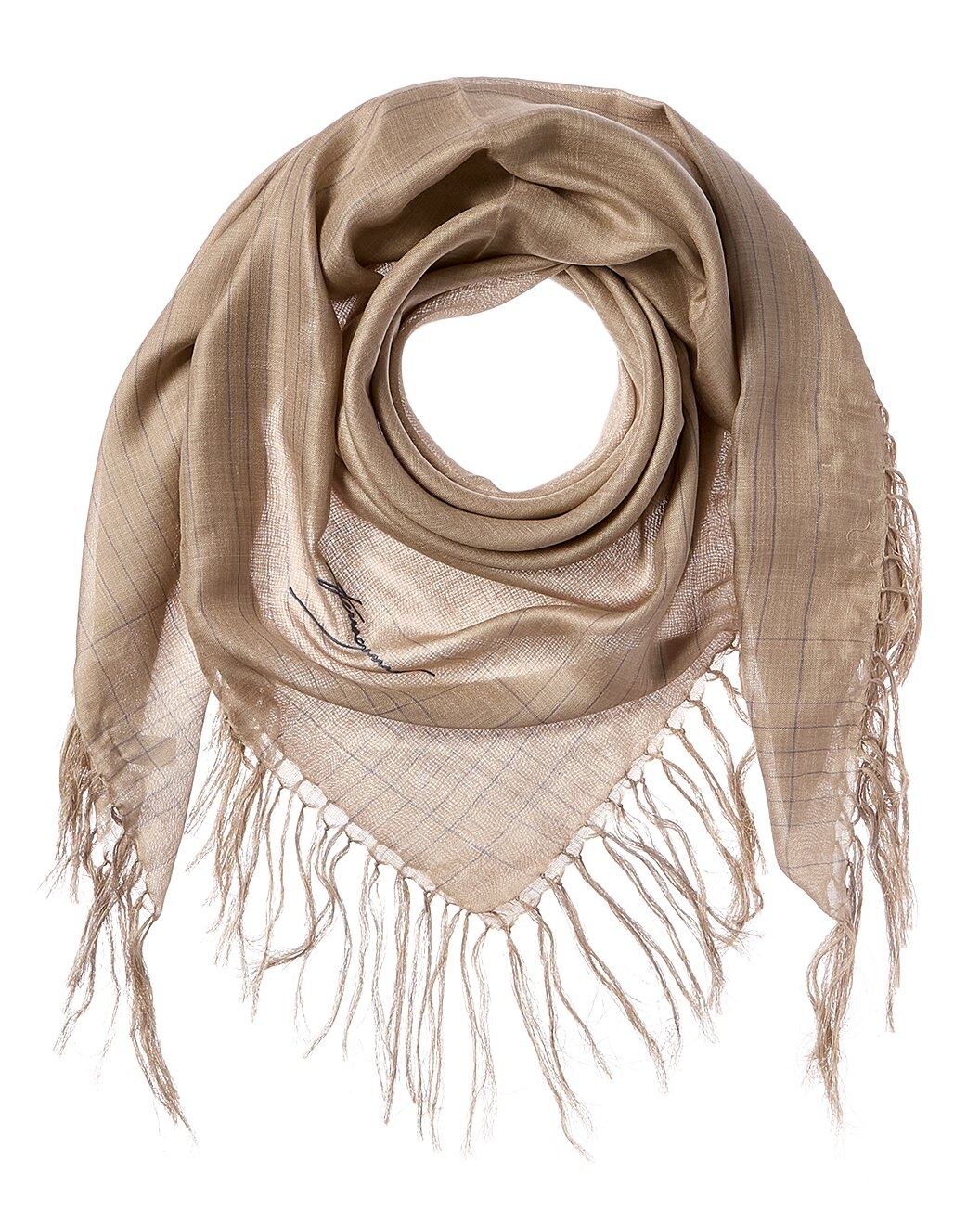 Ferragamo Mirage Silk & Linen-Blend Scarf - 1