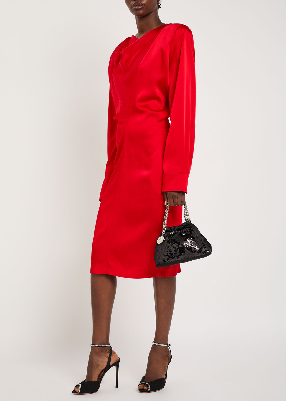 Stella Mccartney Draped Satin-crepe Midi Dress - 4