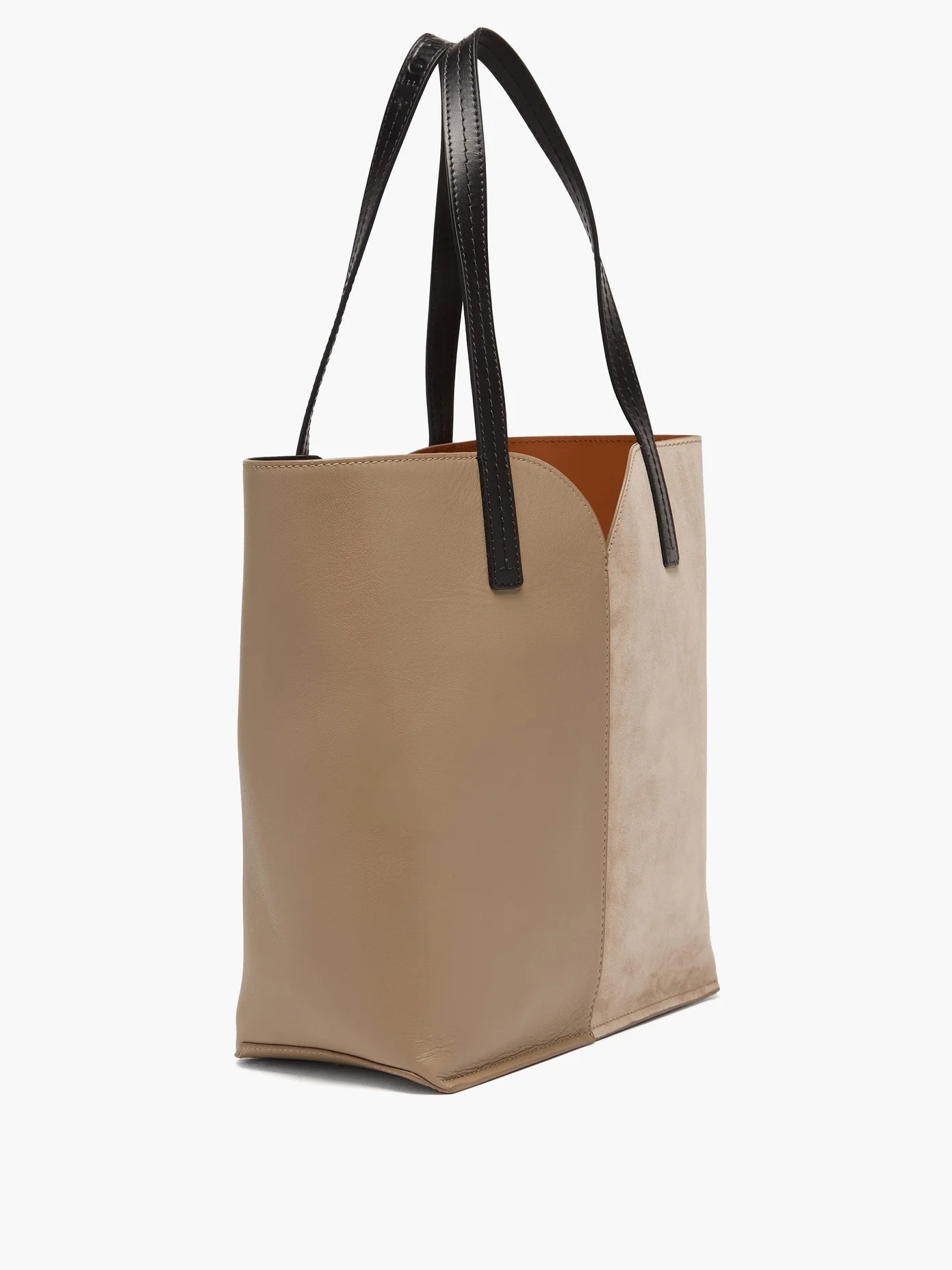 Gaia medium suede and grained-leather tote bag - 4