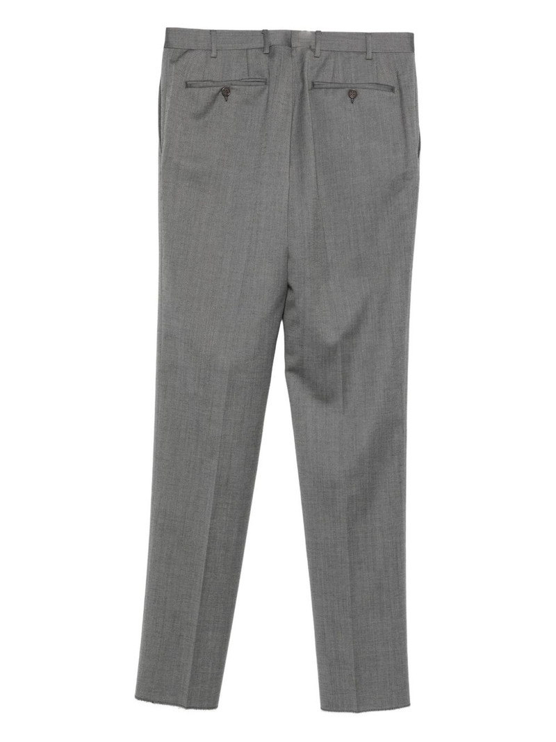 Canali frayed wool trousers outlook
