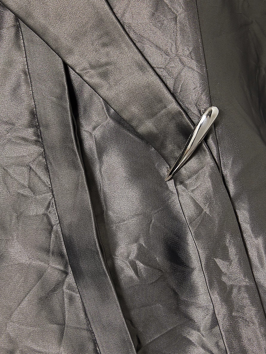 Oversized Crinkled Claw Loop Woven Shirt - 6