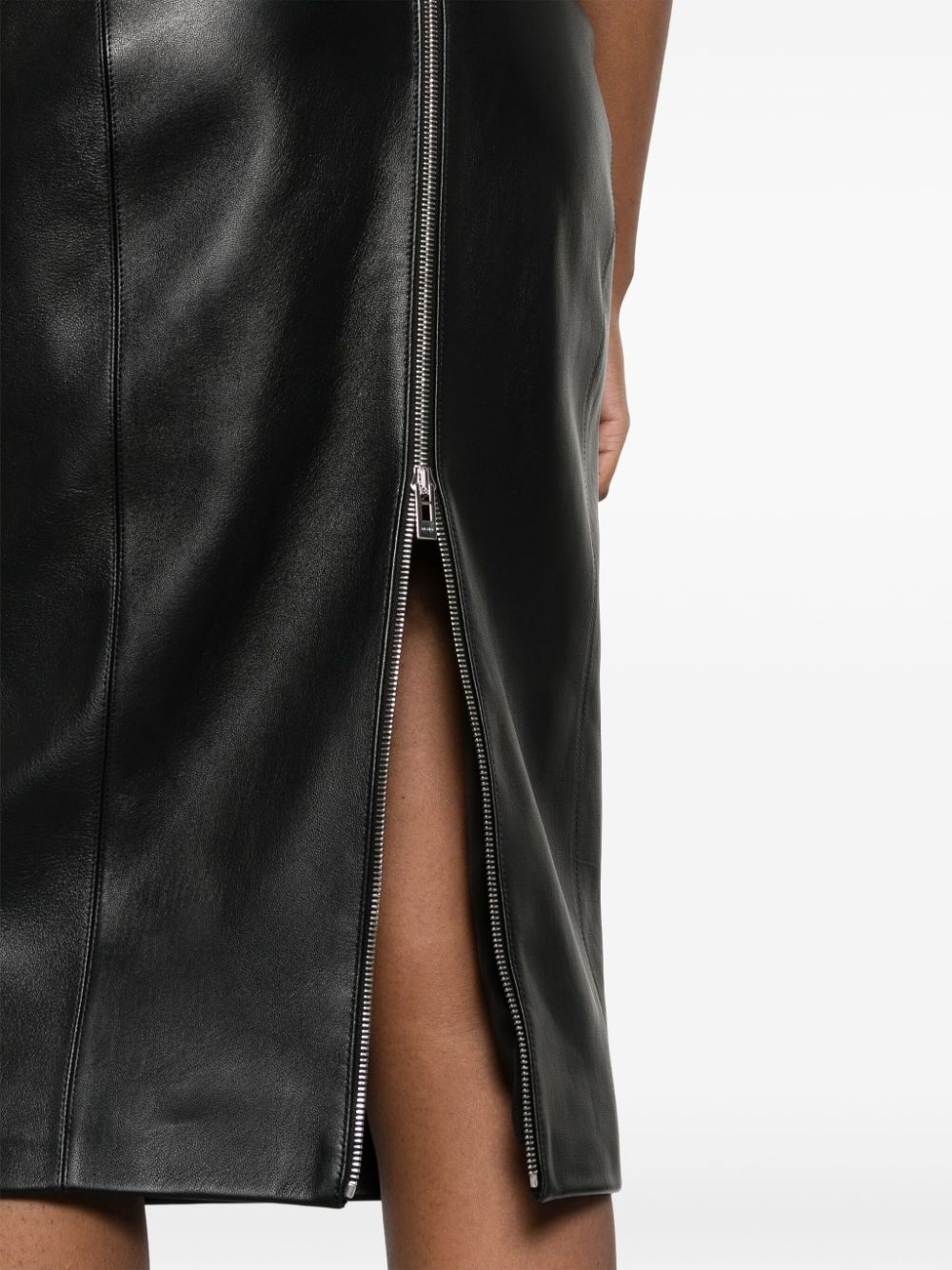 leather midi skirt - 5