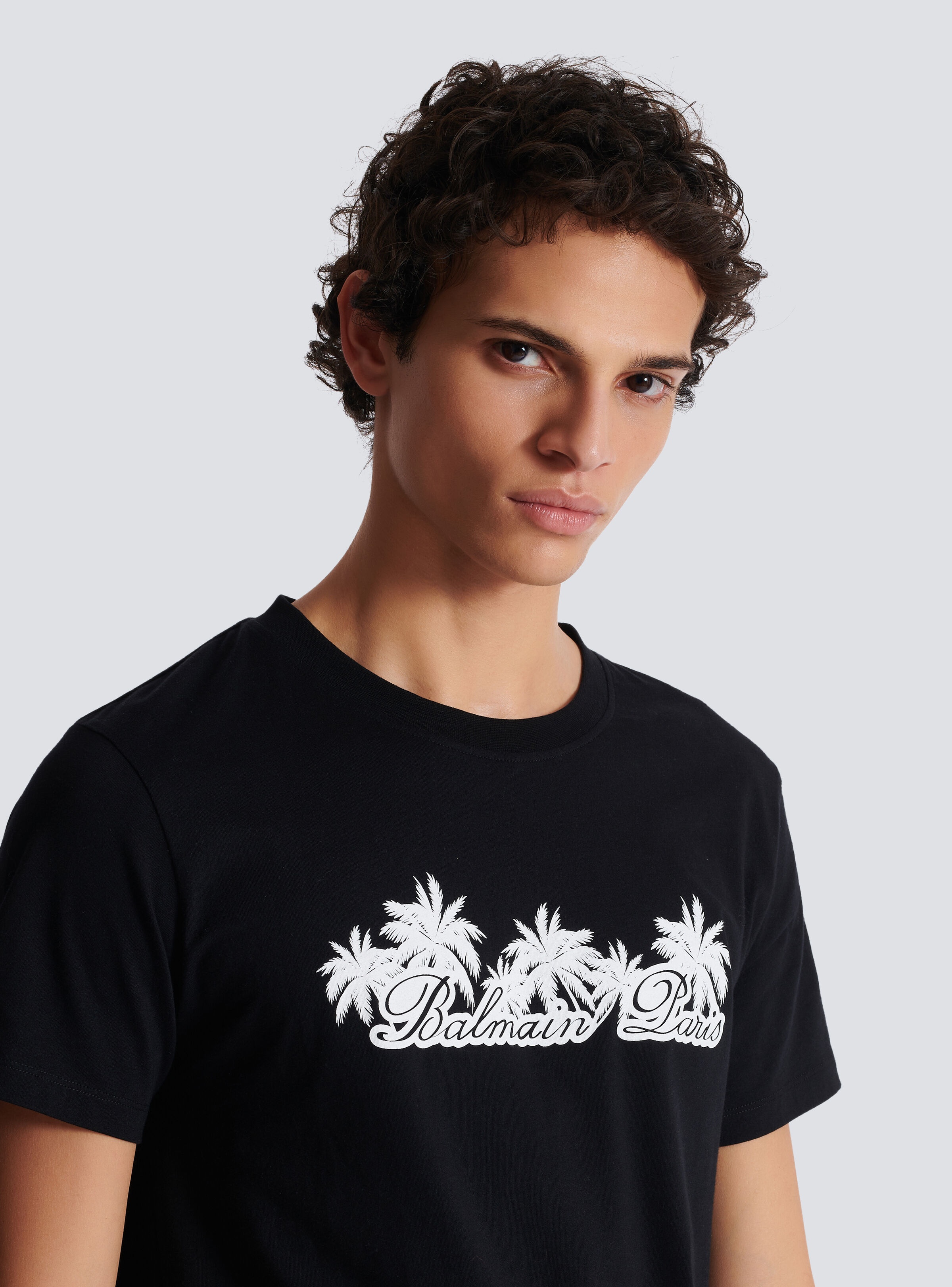 T-shirt with palm tree Balmain Signature print - 7