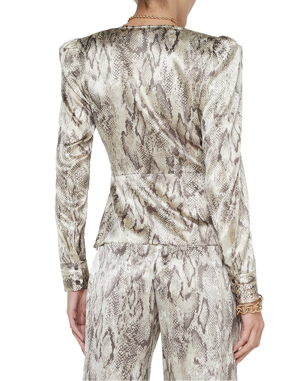 L'AGENCE Bensen Silk-Blend Wrap Buckle Blouse - 2