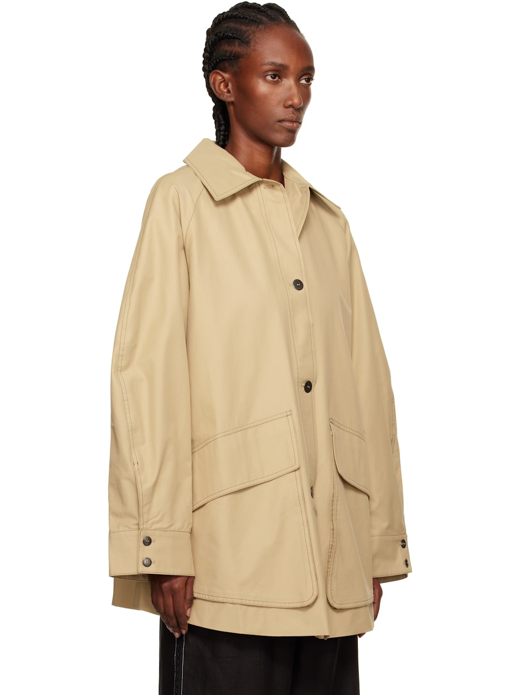 Beige Patch Pocket Jacket - 2