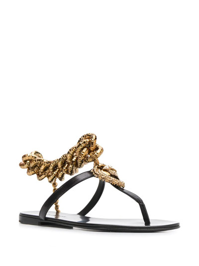 Dolce & Gabbana chain detail T-bar flat sandals outlook