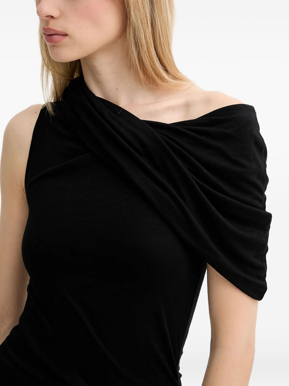 draped one-shoulder top - 4