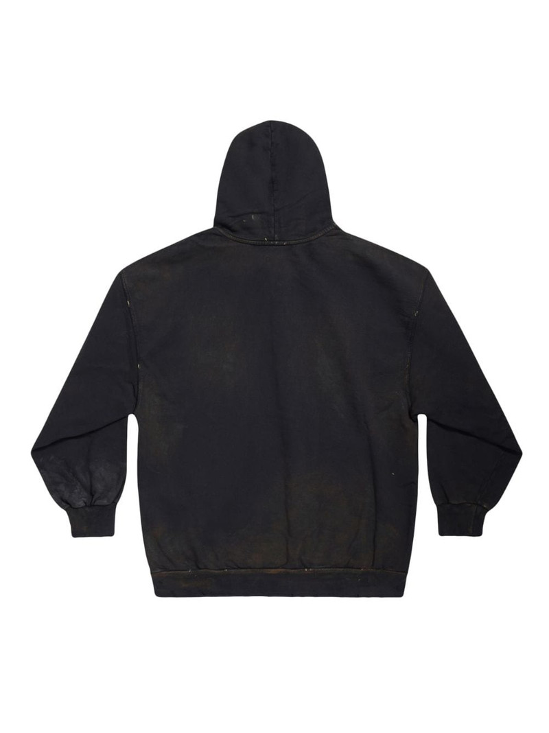 BALENCIAGA distressed zip-up hoodie outlook