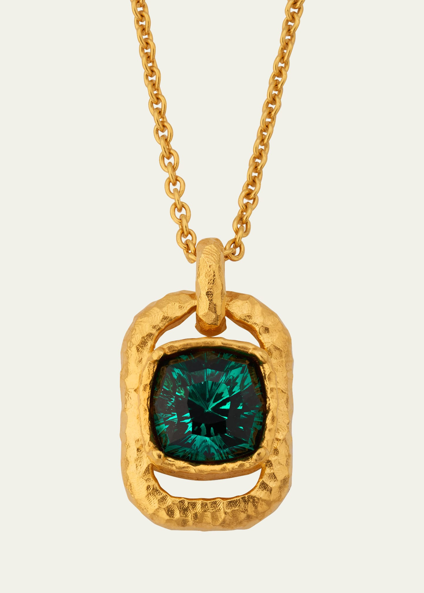 Rectangular Crystal Pendant Necklace - 1