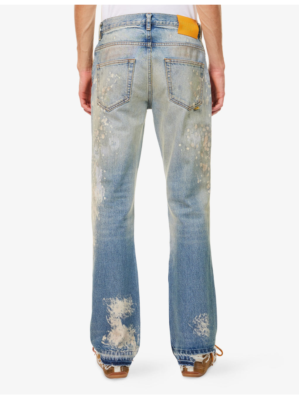 Greased Bleached Denim Jeans - 4