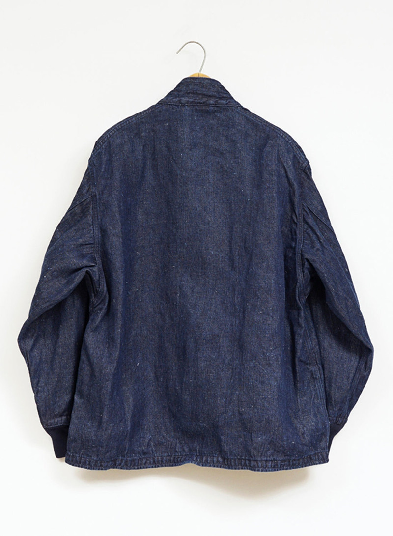 M43 Type Work Jacket Hemp Denim in Indigo 7