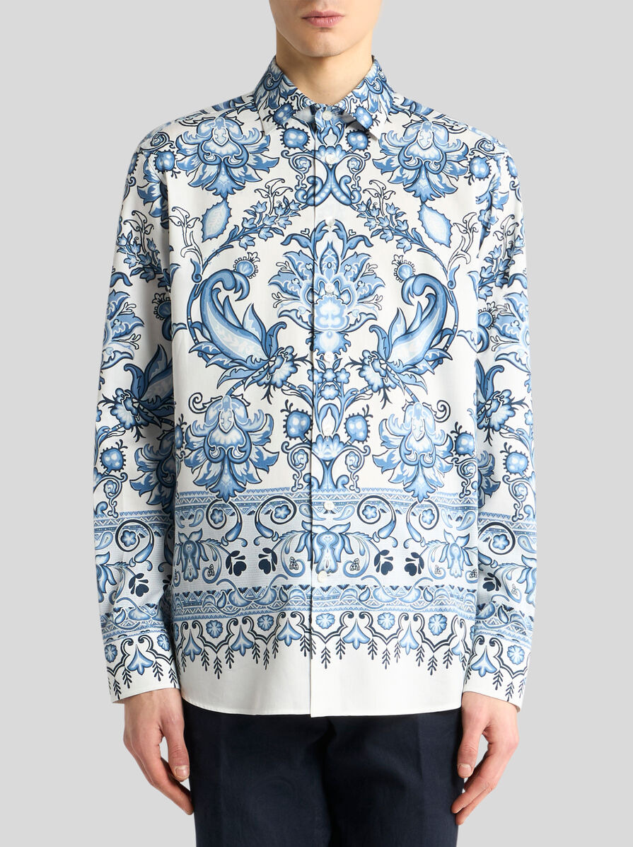 COTTON SHIRT WITH PLACED PRINT - 2