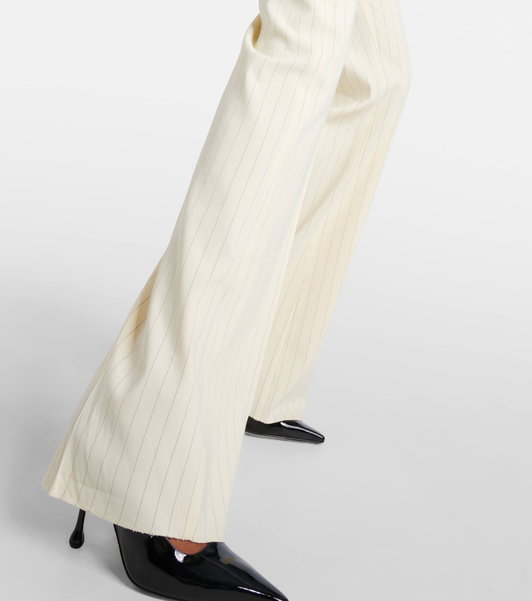 Tritone pinstripe canvas flared pants - 5