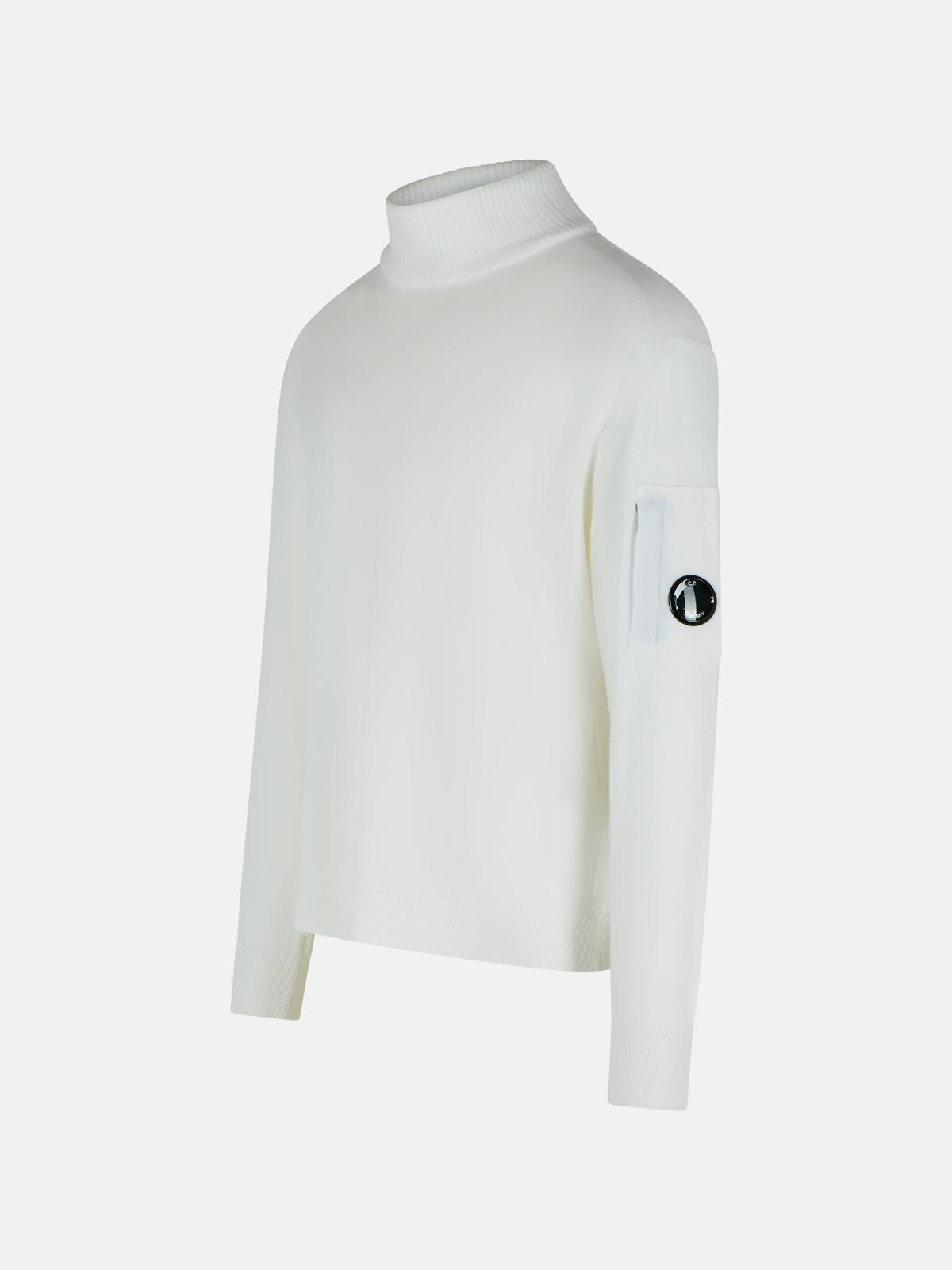 'LENS' TURTLENECK SWEATER IN WHITE VIRGIN WOOL BLEND - 2