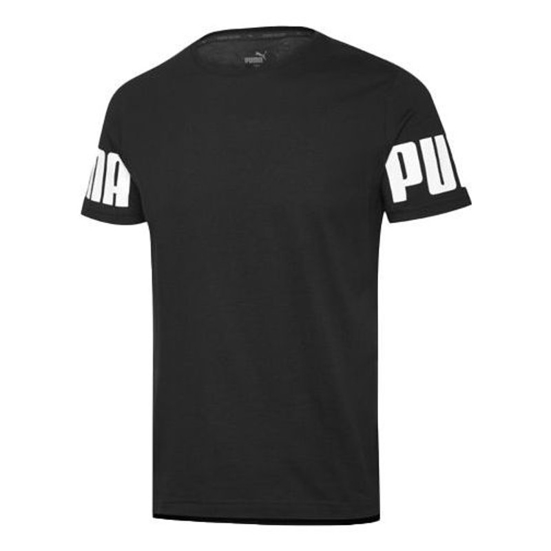 PUMA Rebel Cuff Printing Casual Short Sleeve Black 584744-51 - 1