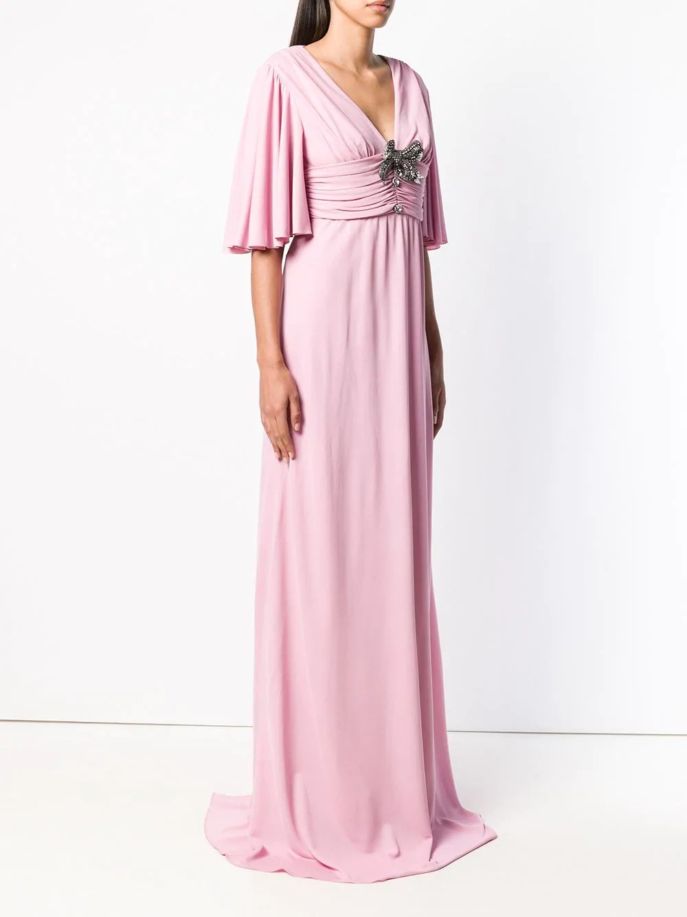 bow-detail flared maxi dress - 3