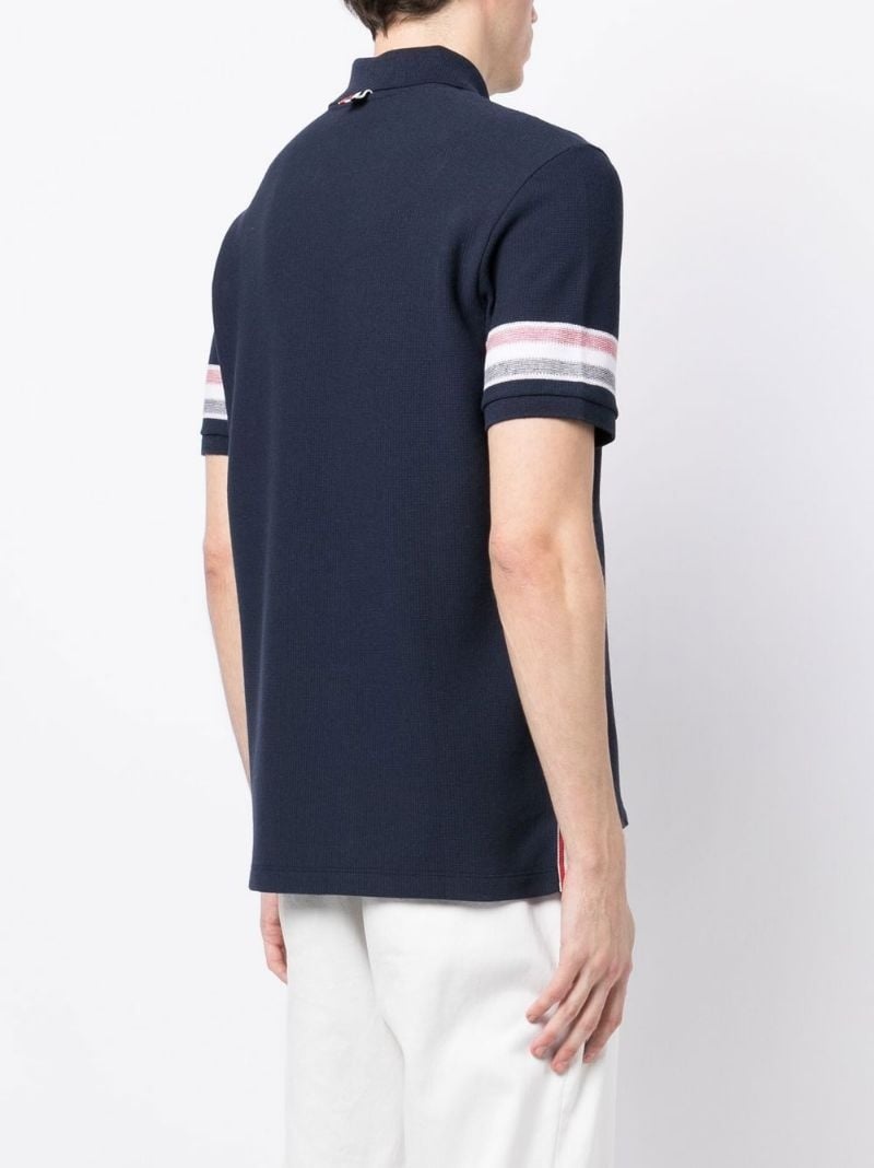 chest logo-patch polo shirt - 4