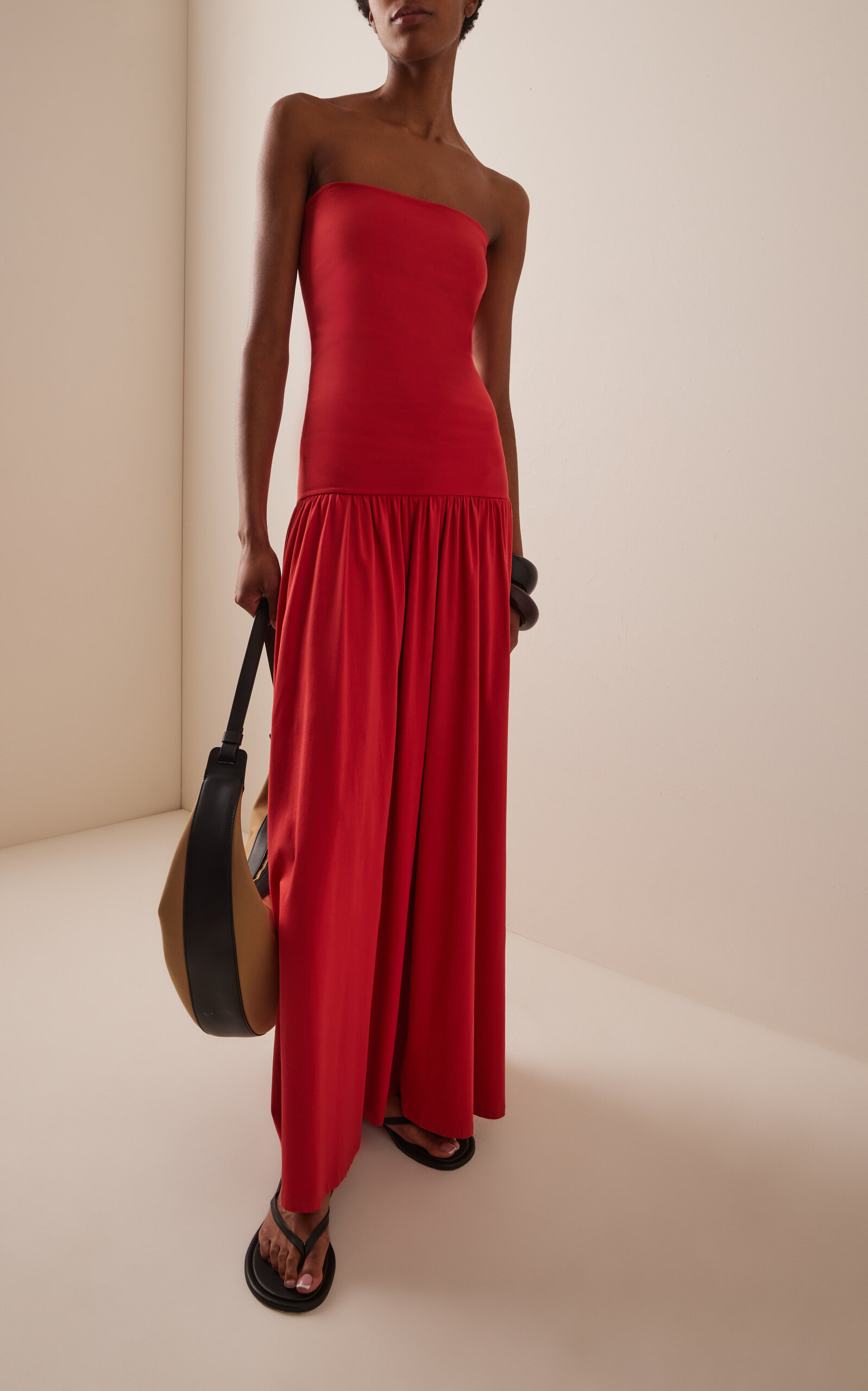 Marciella Stretch-Cotton Maxi Dress red - 2
