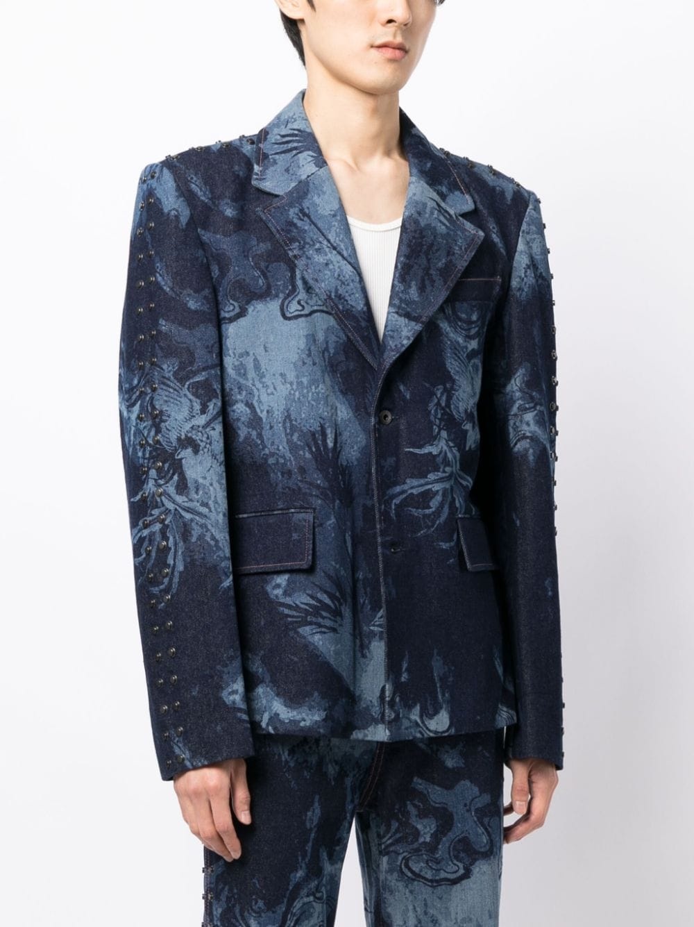 laser-cut single-breasted blazer - 3
