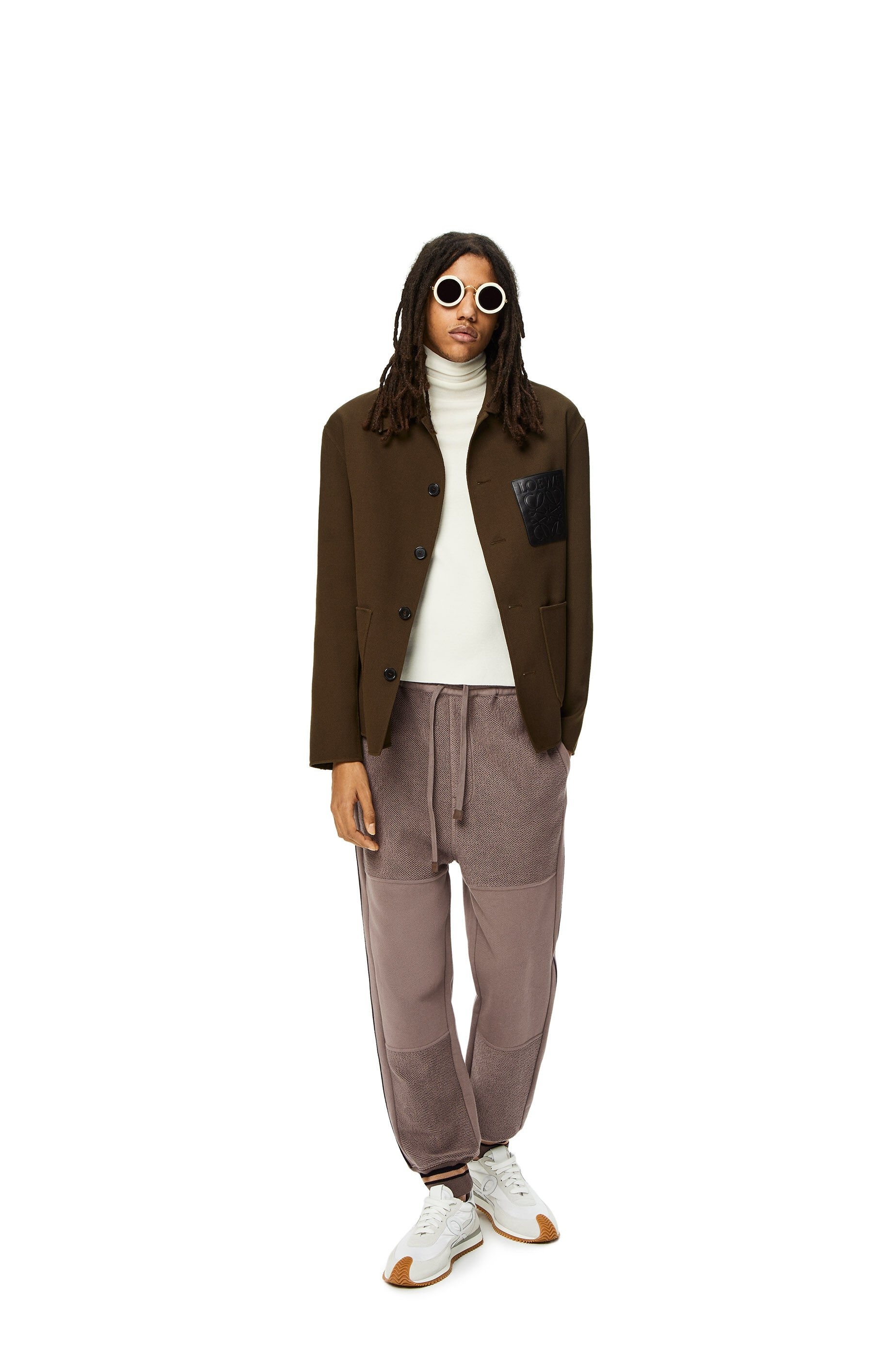 Contrasting rib jogging trousers in cotton - 2