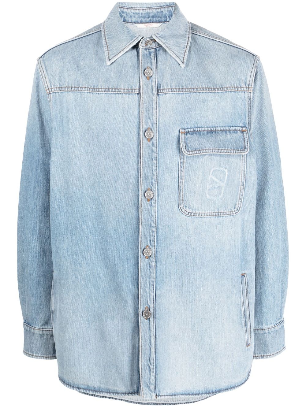 VLogo denim shirt - 1