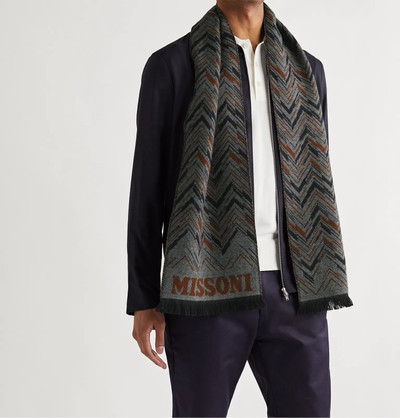 Missoni Logo-Intarsia Fringed Wool Scarf outlook