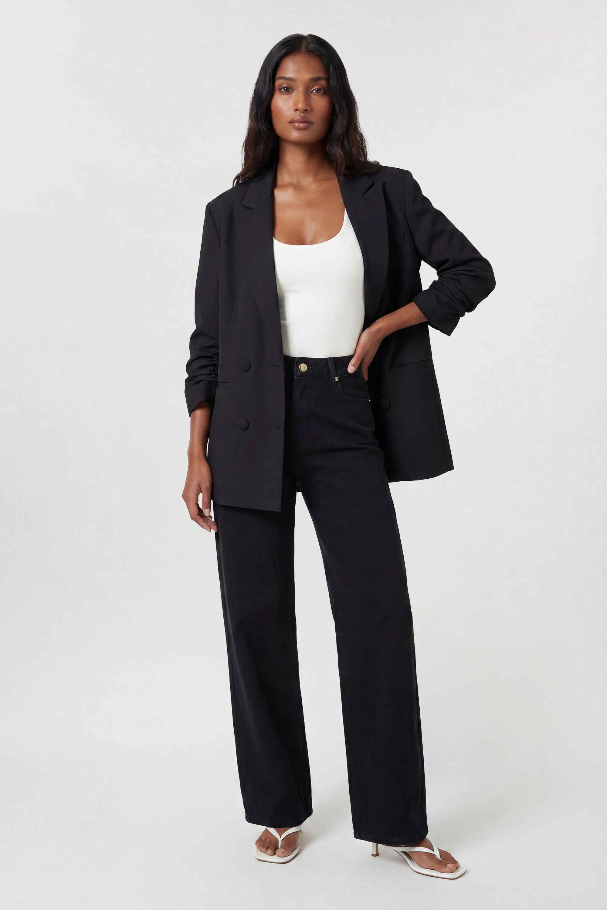 Denim High Waist Wide Leg Jean - 1