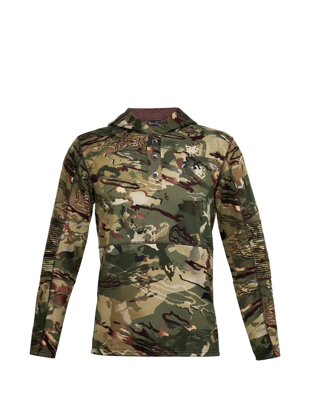 camo-pattern fleece hoodie - 1