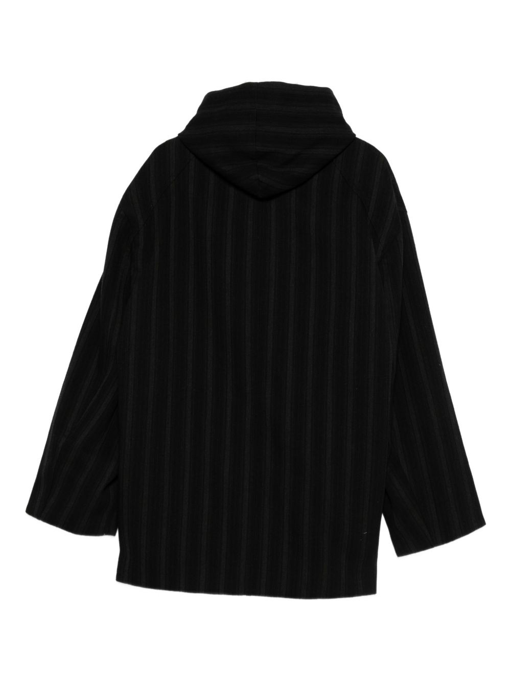 hooded striped coat - 2