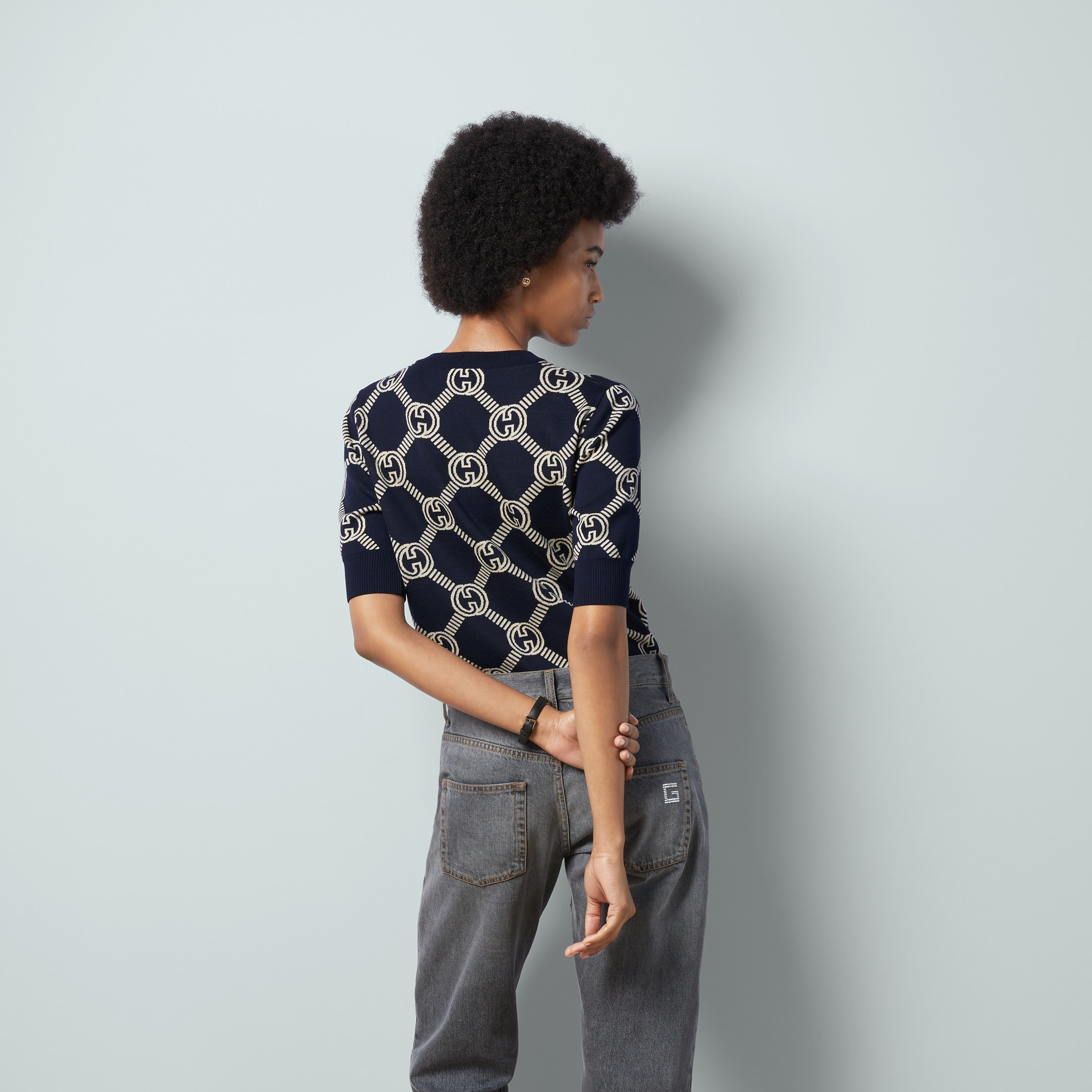 Reversible GG wool jacquard top - 9