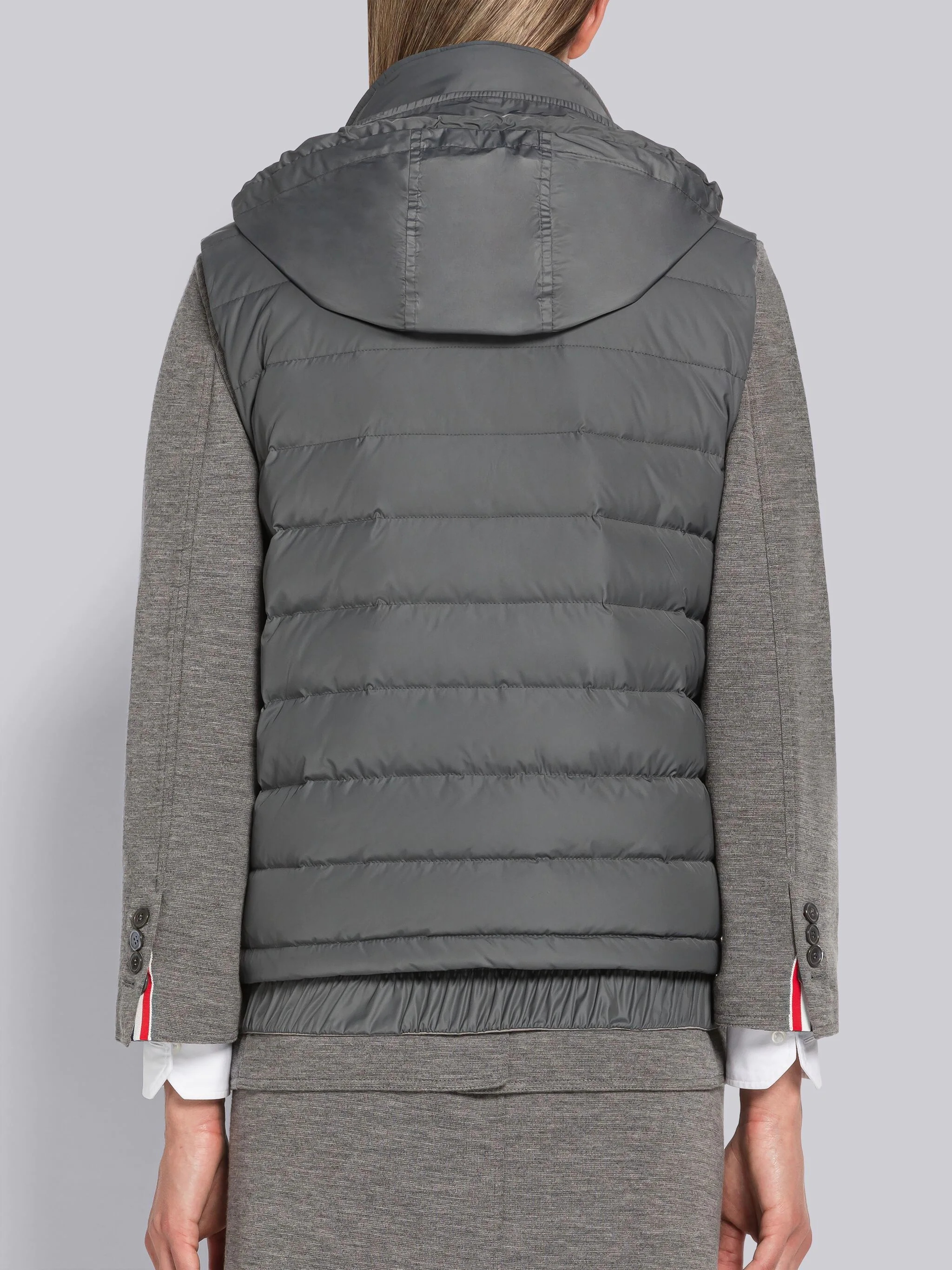 Poly Twill 4-Bar Funnel Neck Down Vest - 3
