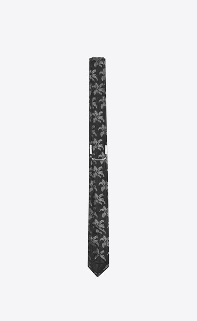 SAINT LAURENT narrow tie in lamé silk palm jacquard outlook